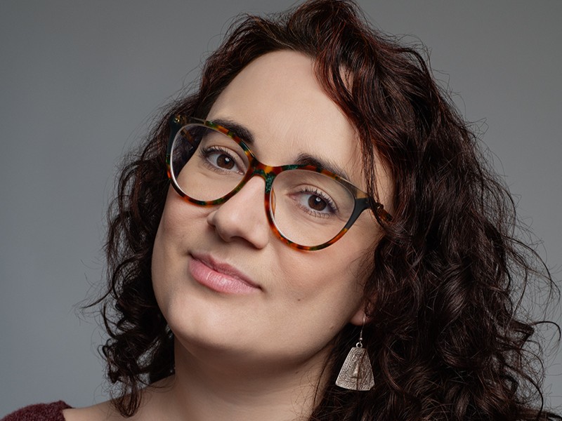 woman looking at camera