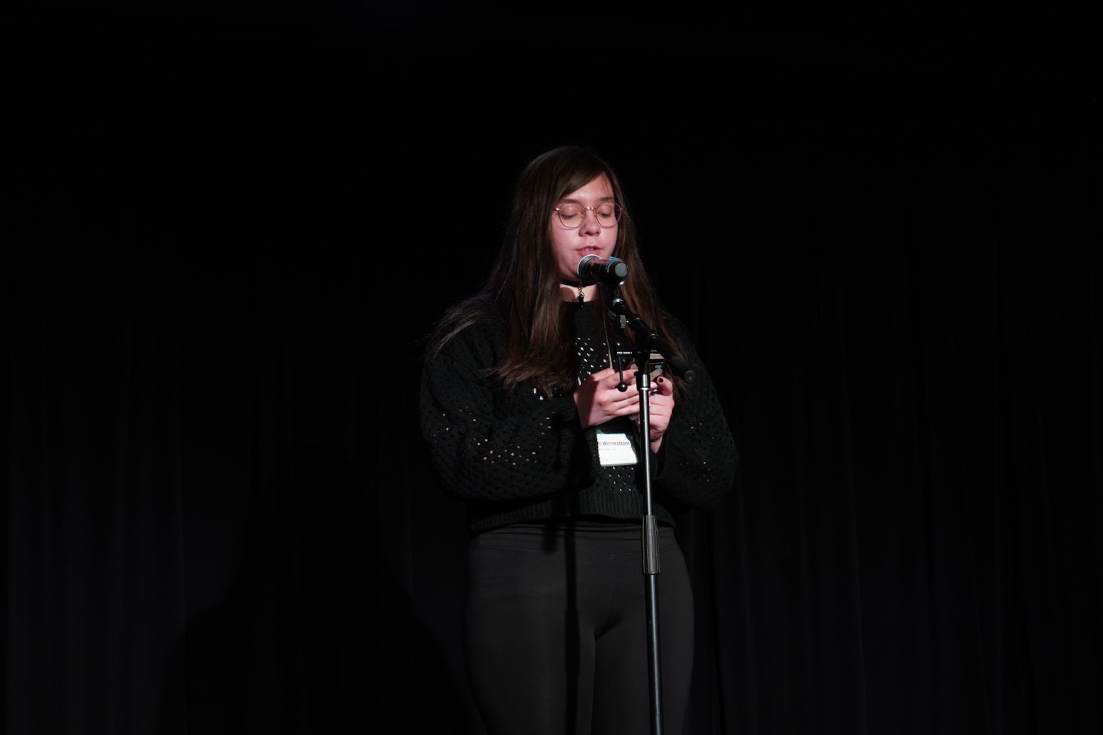 Malcolm Wernestrom on stage at the FutureVerse readings.