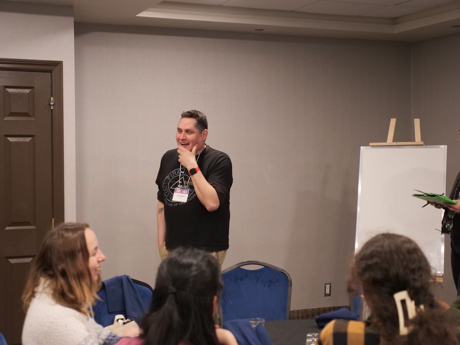 Cree and Métis poet, Tyler Pennock, leads a Creating Centos Workshop.