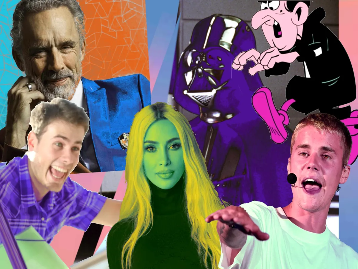 a collage of different celebrities and cartoon characters