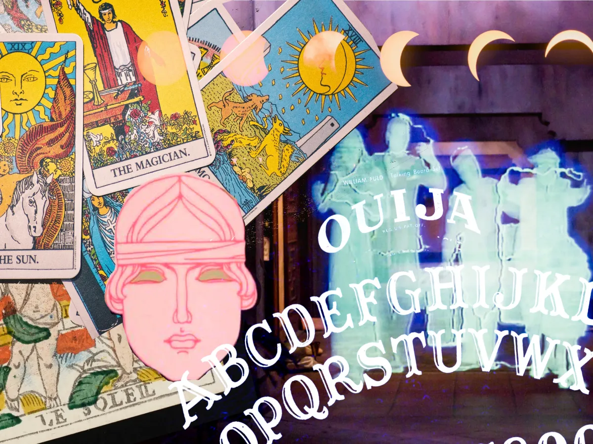 a Ouija board and some tarot cards