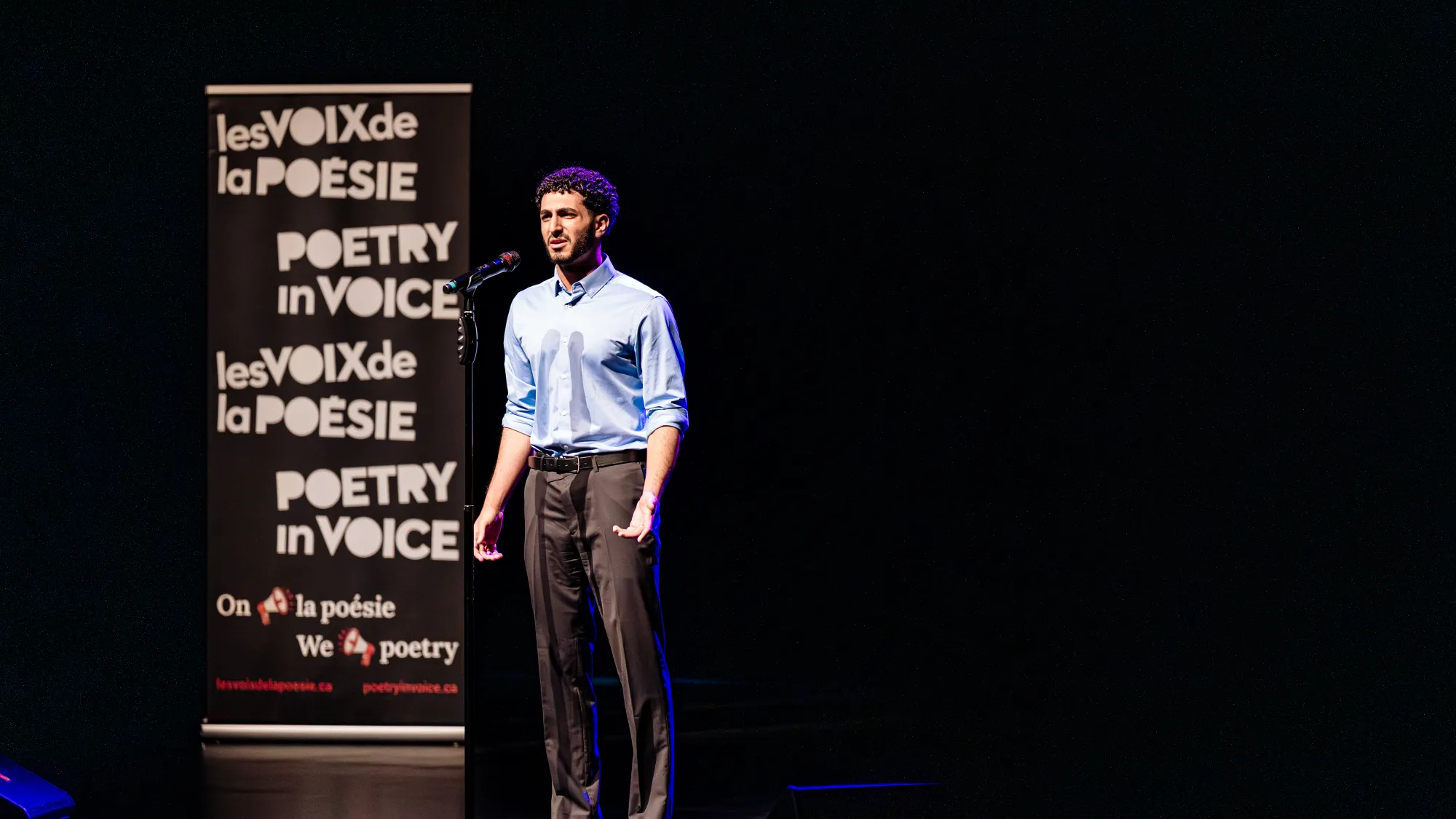 young man reciting