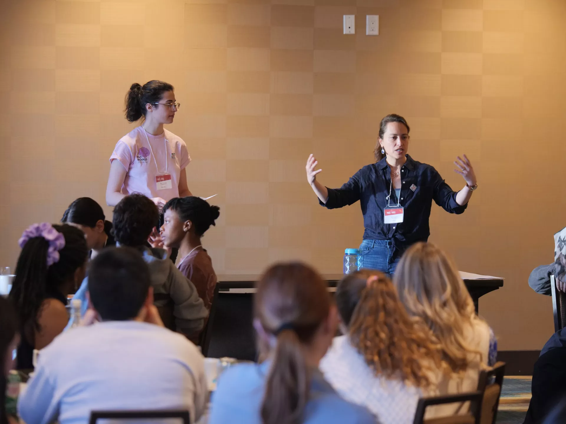 Creative Director Sarah Tsiang and Communications Director Liana Cusmano welcome the Finalists and FutureVersers.