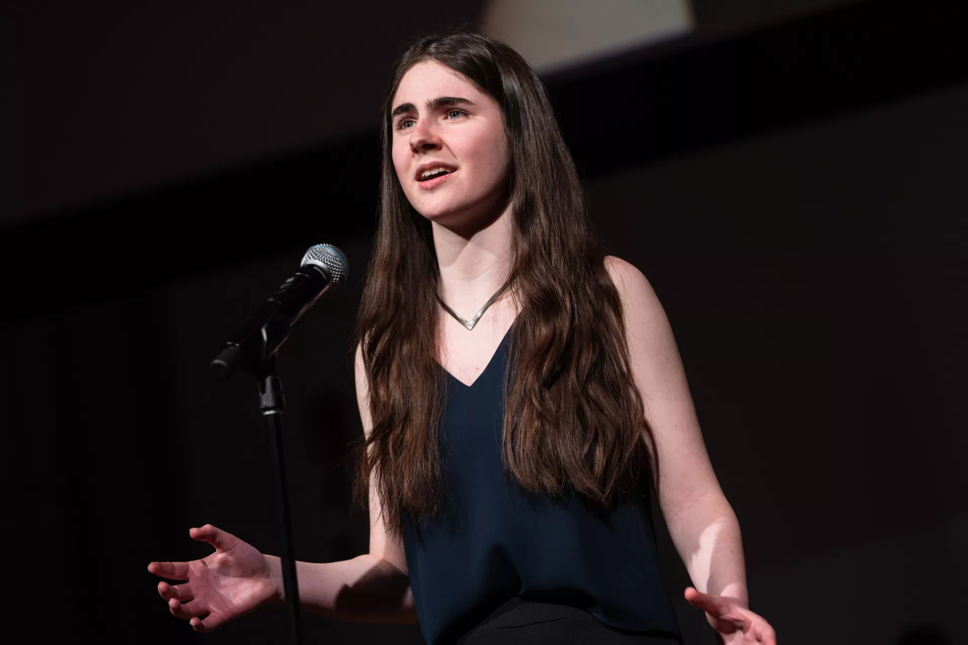 Maia Cassie provides a beautiful recitation of “the ghosts of women once girls” by Aja Monet.