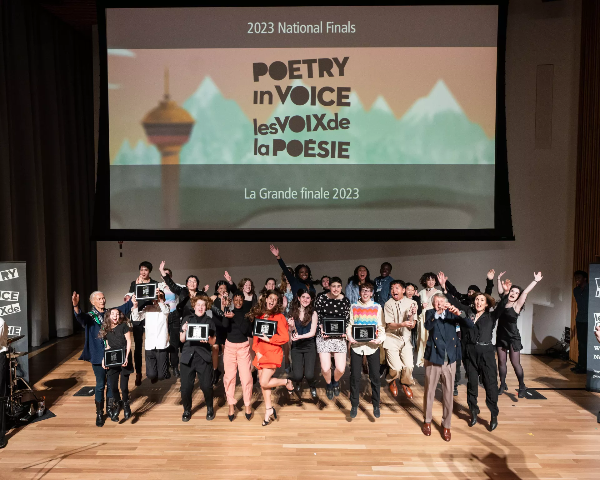 Everyone celebrating their success.